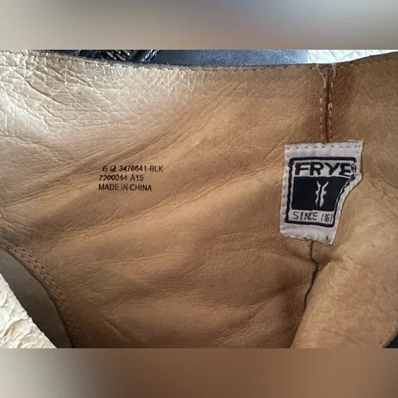 Frye Parker Short Boot Black leather bootie Sz 6 - Picture 12 of 13